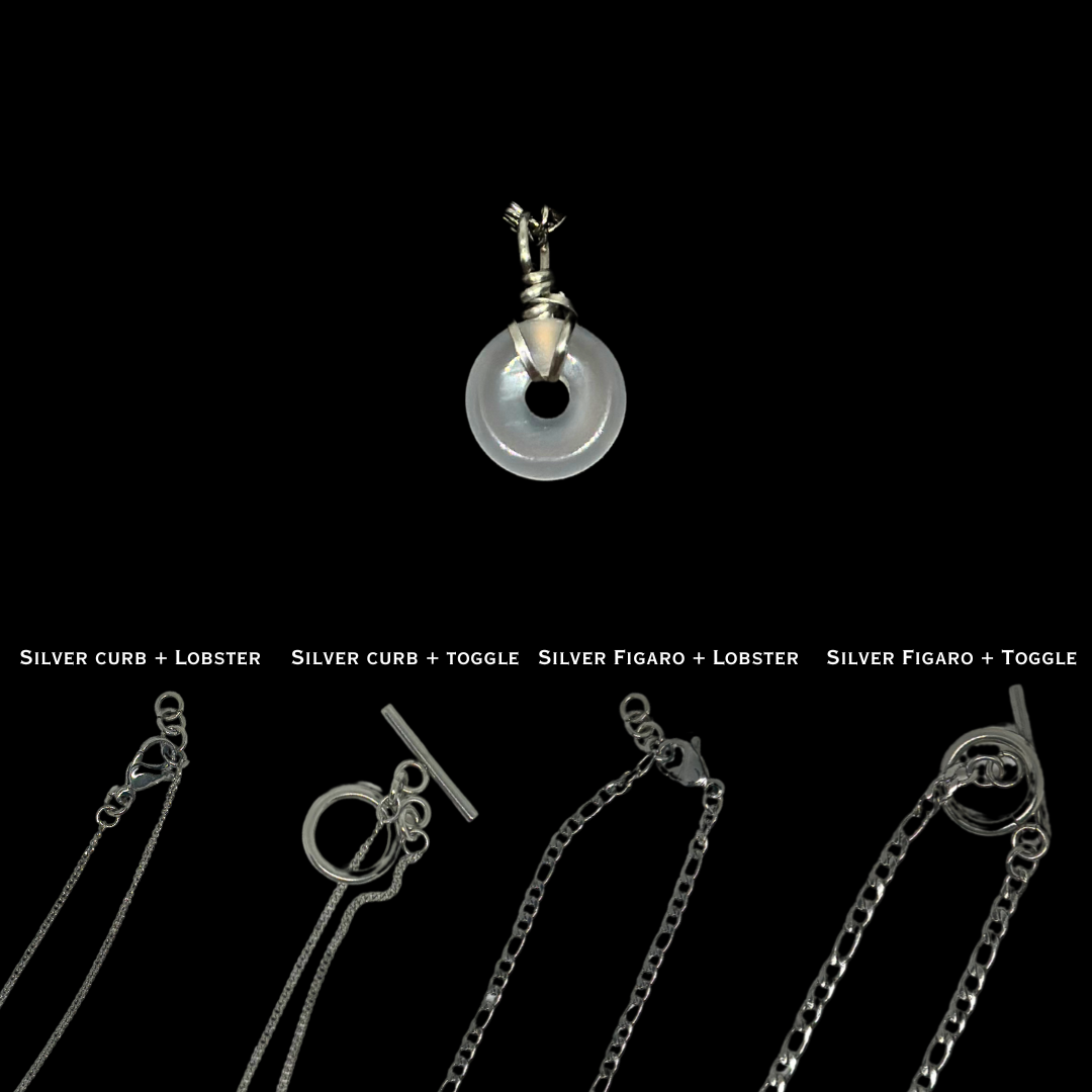 Silver Mini Natural Jade Necklace