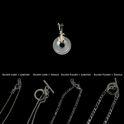 Silver Mini Natural Jade Necklace