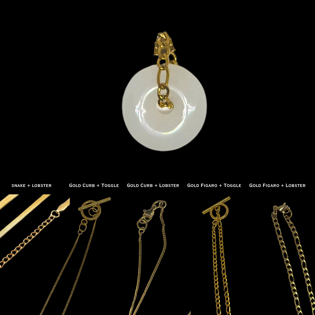 Gold Natural Jade Necklace