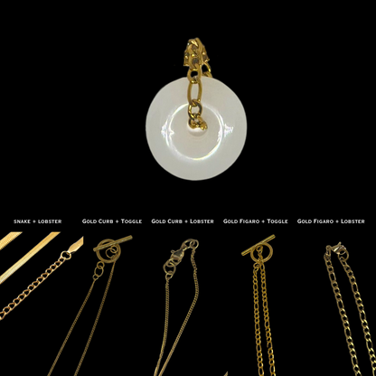 Gold Natural Jade Necklace