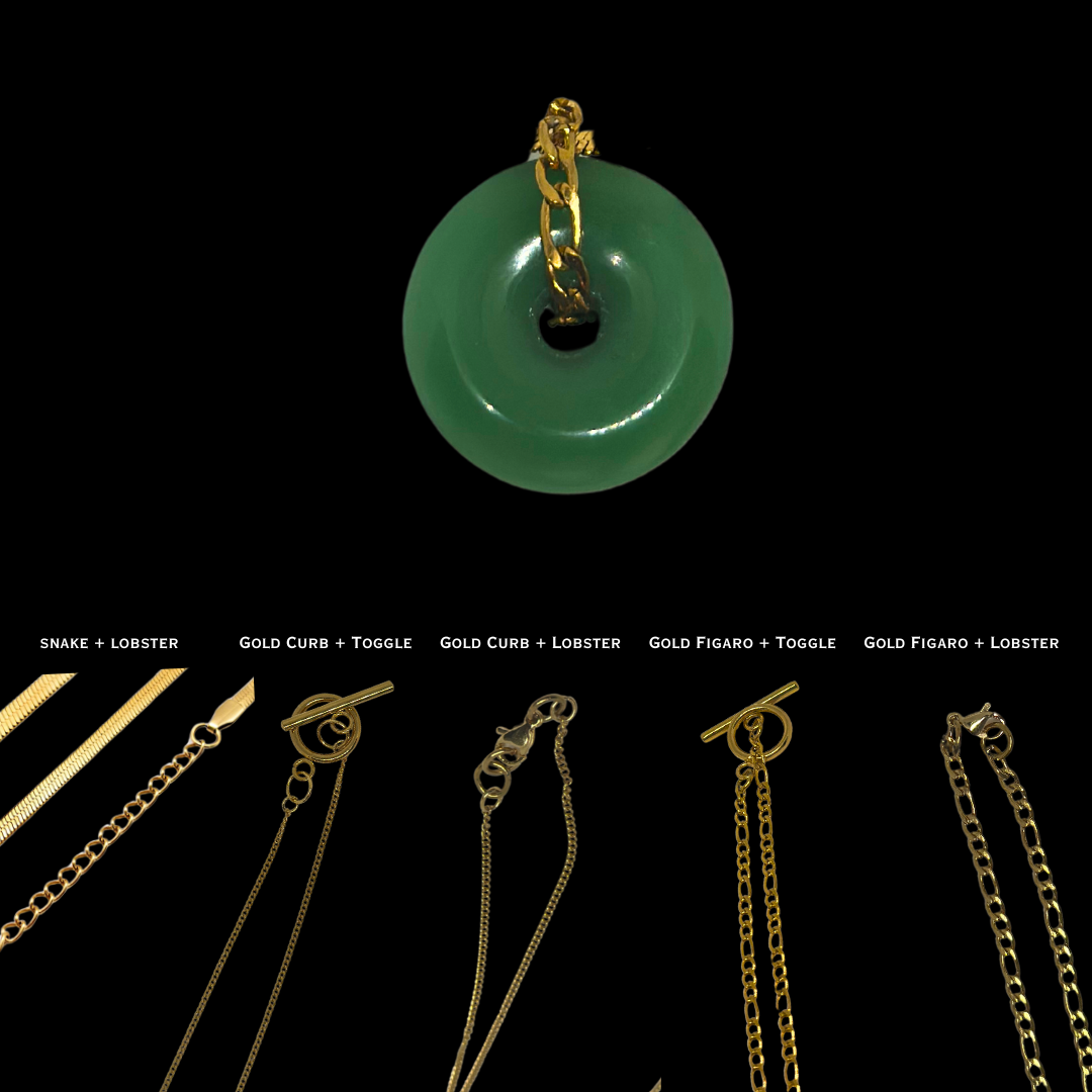 Gold Natural Jade Necklace