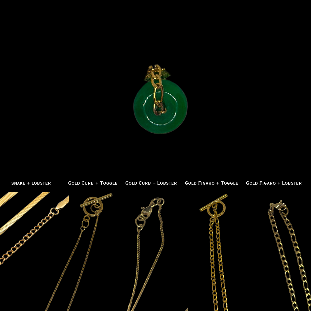 Gold Mini Natural Jade Necklace