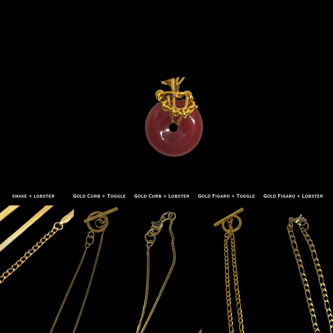 Gold Mini Natural Jade Necklace